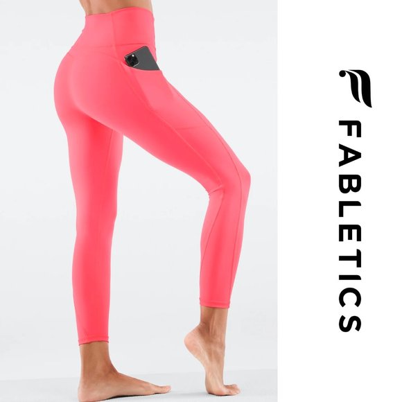 Fabletics Pants - Fabletics Oasis High Waisted 7/8 Pop Coral Pink Plus Size 1X